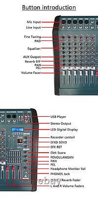 16DSP High Power Sound Console with Bluetooth, Equalizer Mixer, and Channel Powe