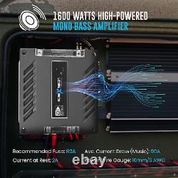 1-Channel Vehicle Audio Bass Amplifier 1600 Watts High-Powered Mono Bass Ampli
