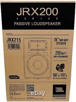 (2) JBL Pro JRX215 15 2000w PA/DJ Speakers+Powered 12-Channel Mixer+Stands