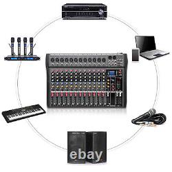 8/12/16 Channel Professional Live Studio Audio Mixer Power Mixing Console Sound