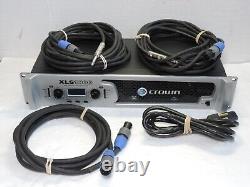 Crown XLS1000 High Density Power Amplifier 350W 2-Channel High with cables