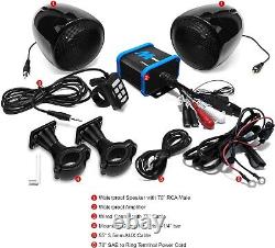 High-Power 2-Channel Aluminum Motorcycle Audio System with Handlebar Mount