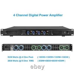 High-Tech 5200W 4 Channel Class D Digital Power Amplifier 5200 Watts PEAK Output