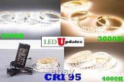 LEDUPDATES High Grade CRI 95 LED STRIP 6000K 4000K 3000K +Channel + UL 12v POWER