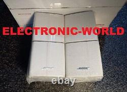 PAIR OF MINT LIKE N EW! WHITE BOSE Double Cube Speakers Lifestyle Acoustimass