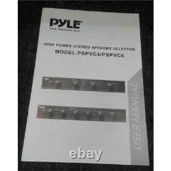 PYLE Audio PSPVC4 4 Channel High Power Stereo Speaker Selector 100W Max/50W RMS