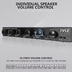 Pyle 6 Channel High Power Stereo Speaker Selector with Volume 1, Standard