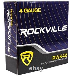 Rockville RXA-F1 1600 Watt Peak/400w RMS 4 Channel Car Amplifier+Amp Kit