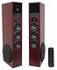 Rockville Tm150c Cherry Powered Home Theater Tower Speakers 10 Sub/bluetooth/us