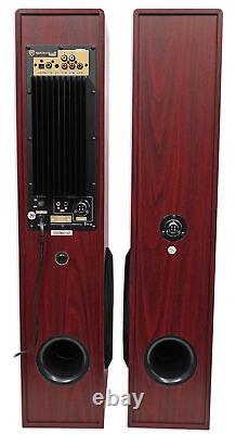 Rockville TM80C Cherry Powered Home Theater Tower Speakers 8 Sub/Bluetooth/USB